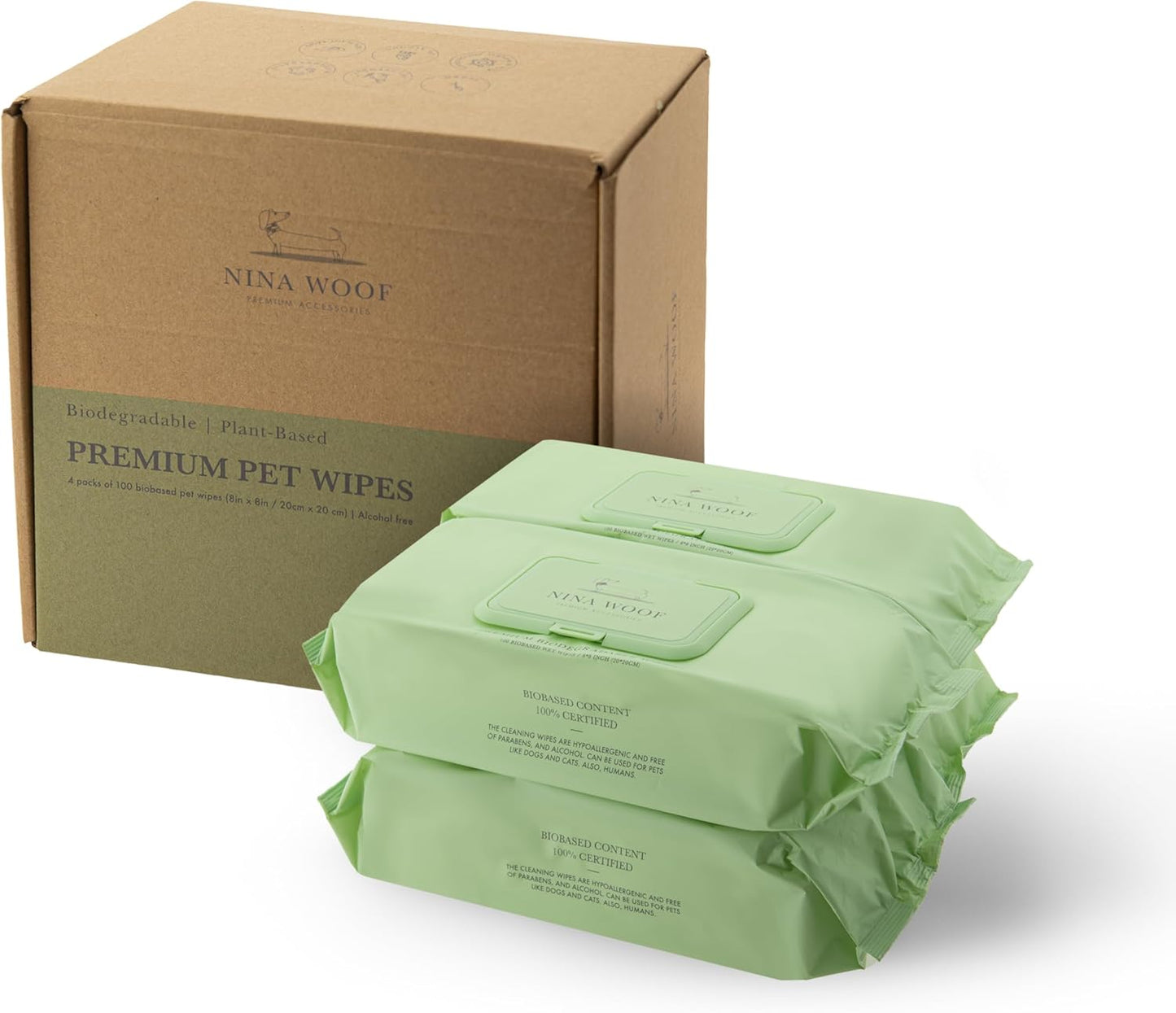 Premium Dog Wipes - Alcohol-Free