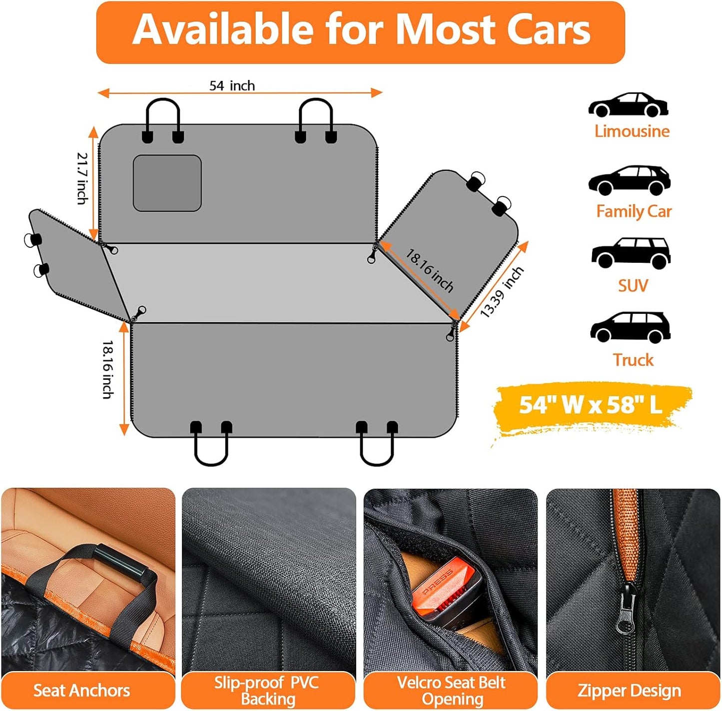 URPOWER Dog Car Seat Cover for Pets