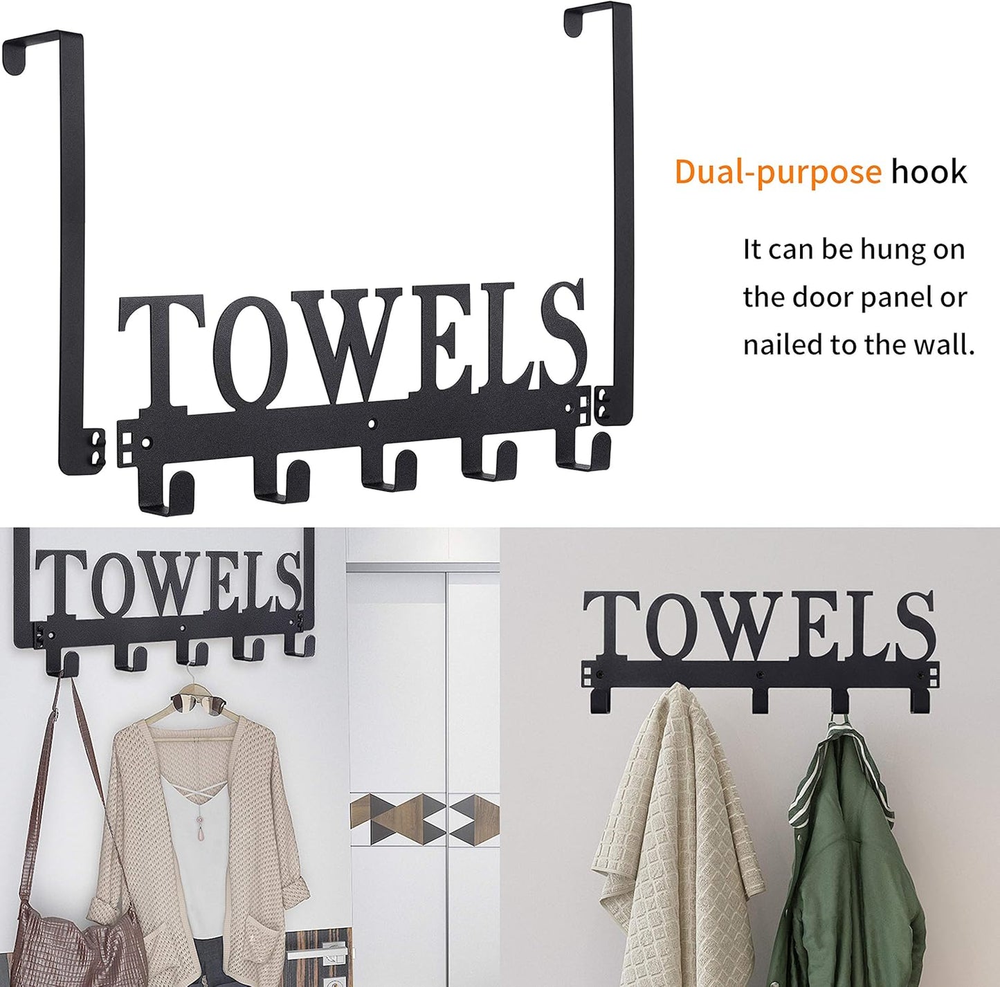 Over The Door Hooks - Towel Holder