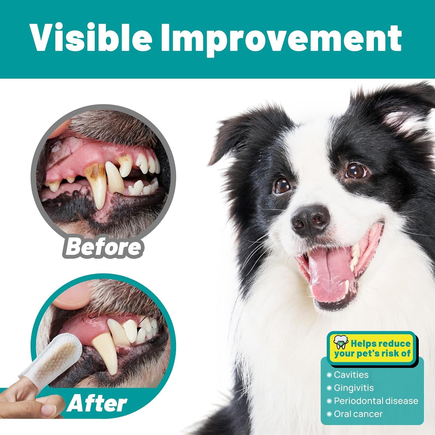 Dog Dental Care Finger Wipes
