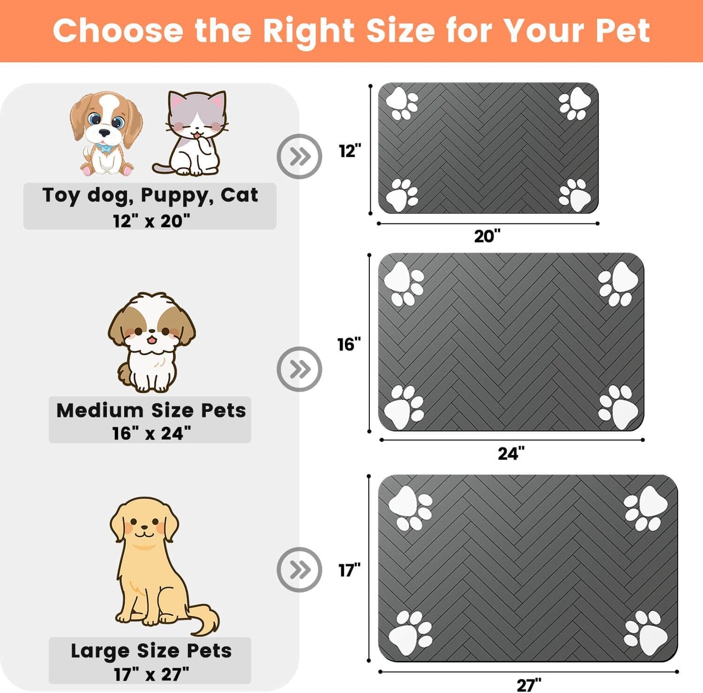 Pet Feeding Mat-Absorbent Pet Placemat